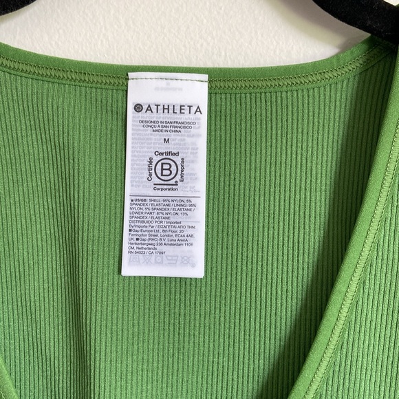 NWT Athleta AURORA SEAMLESS CROP RIB TANK SIZE M Baja Green - Picture 7 of 10
